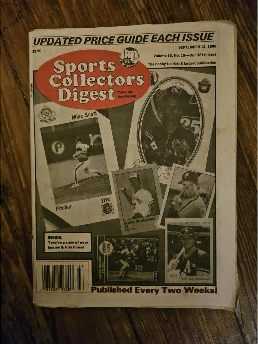 Sports Collectors Digest - Sept. 12, 1986 issue - Jose Canseco - Wade Boggs